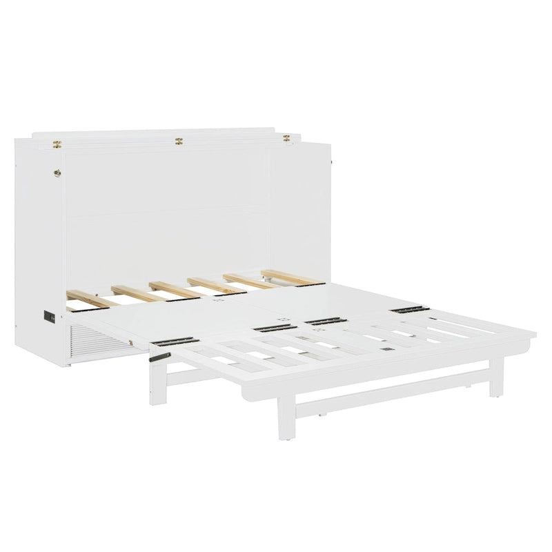 Queen Murphy Bed with Drawer, USB Ports and Outlets