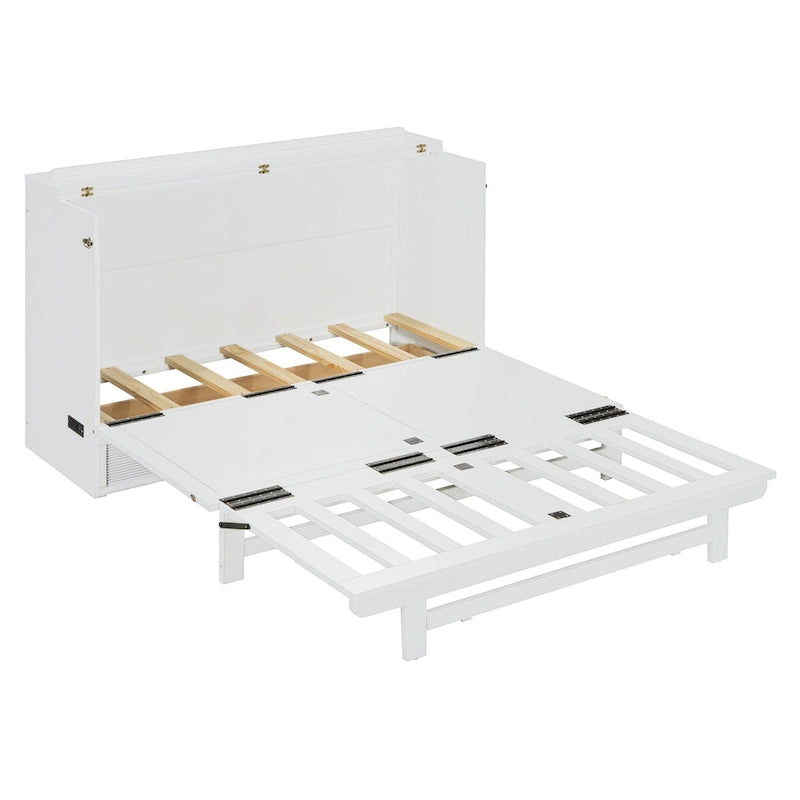 Queen Murphy Bed with Drawer, USB Ports and Outlets