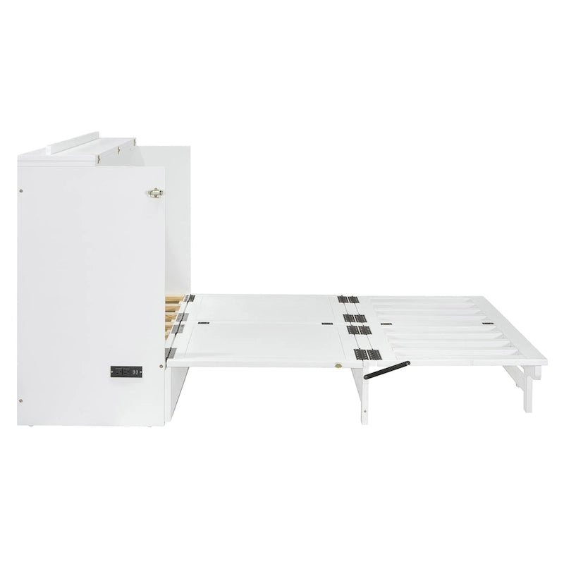 Queen Murphy Bed with Drawer, USB Ports and Outlets