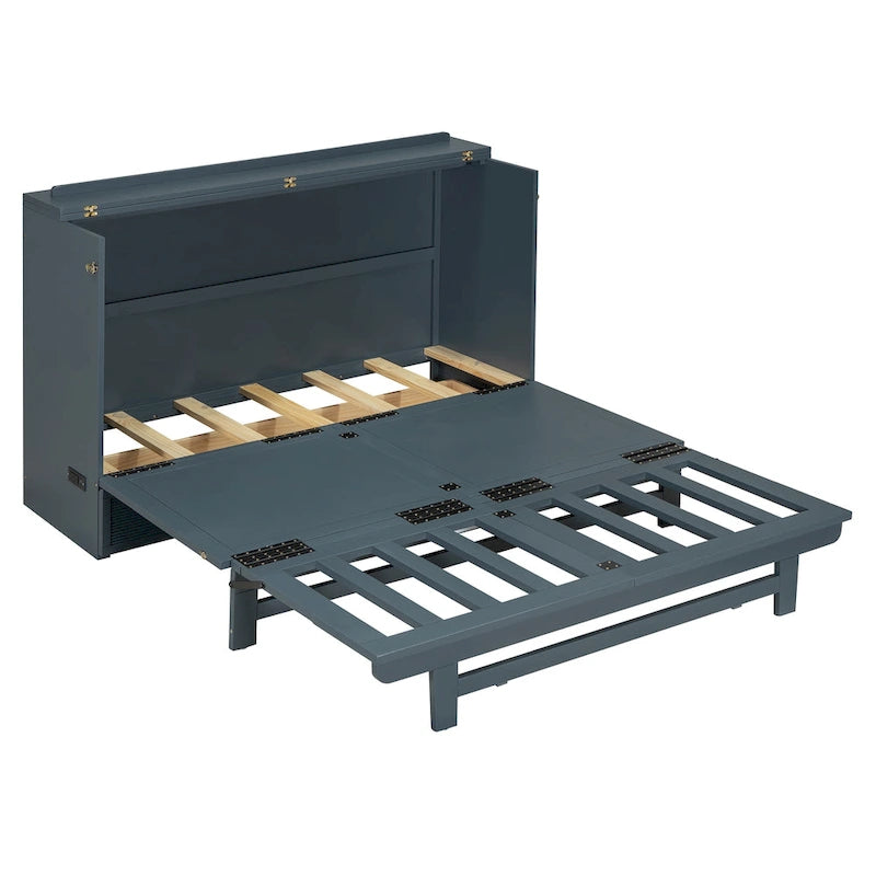 Queen Murphy Bed with Drawer, USB Ports and Outlets