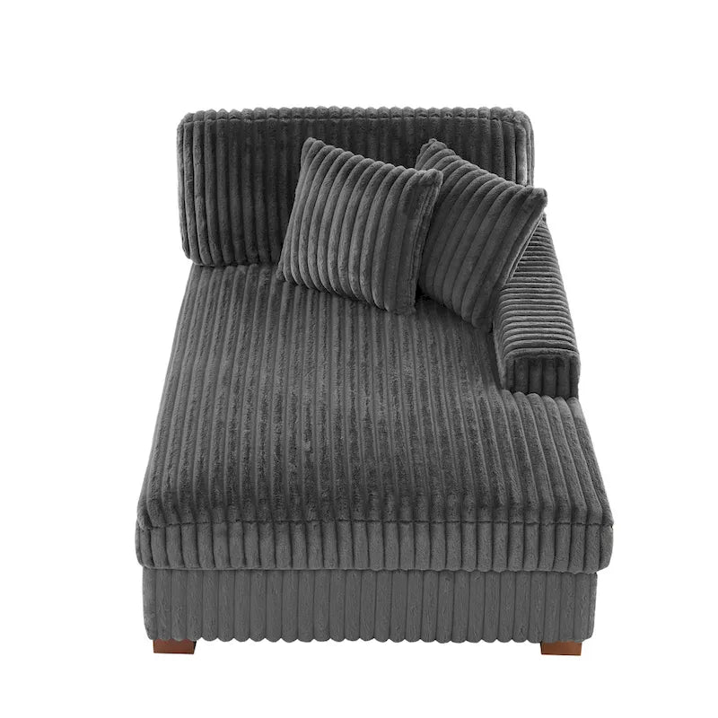 Upholstered Chaise Lounge with Adjustable Headrest
