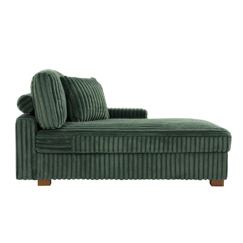 Upholstered Chaise Lounge with Adjustable Headrest