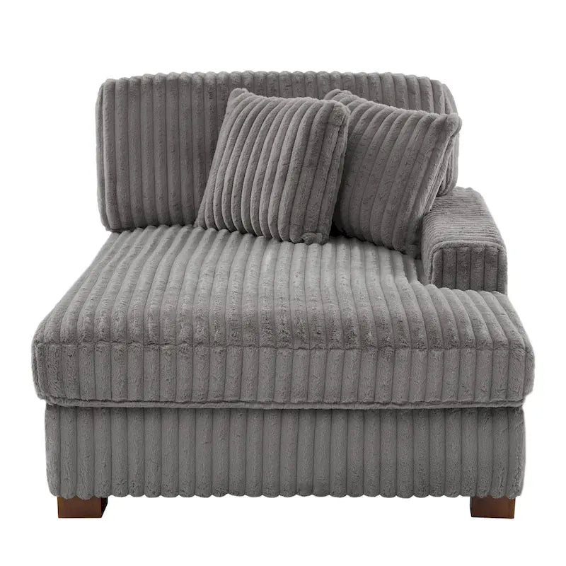 Upholstered Chaise Lounge with Adjustable Headrest