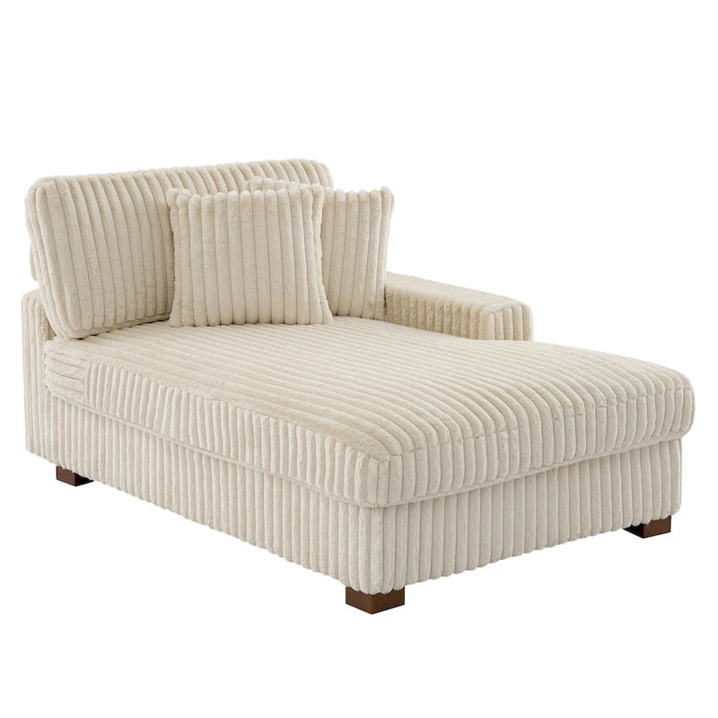Upholstered Chaise Lounge with Adjustable Headrest