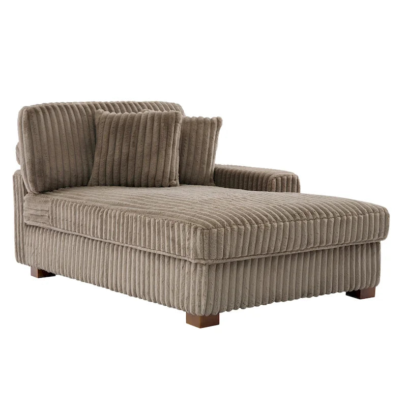 Upholstered Chaise Lounge with Adjustable Headrest