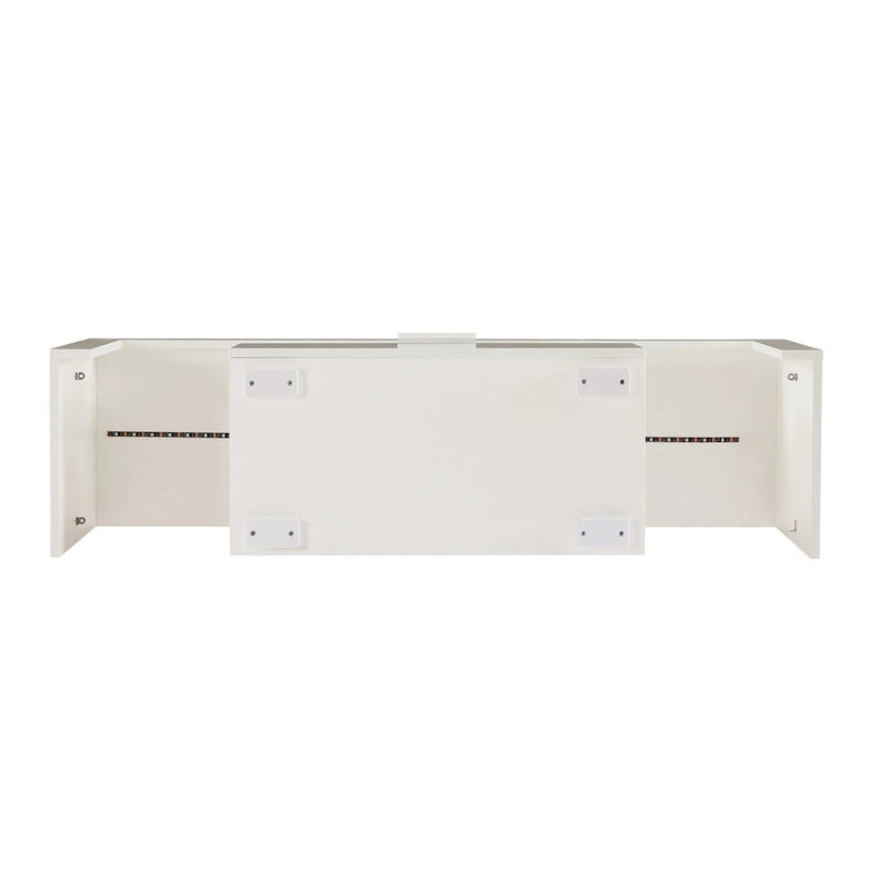 White TV Stand with RGB LED Lights for TVs up to 55 Inches