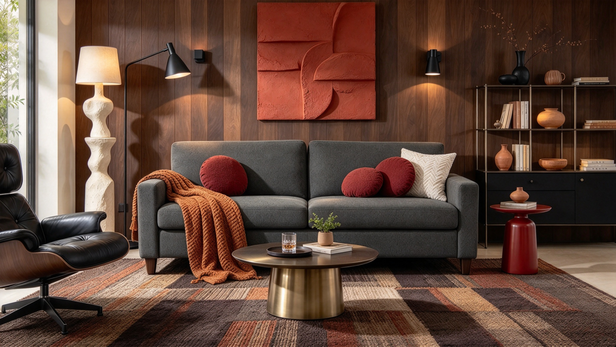 77-Inch Upholstered Living Room Sofa