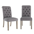 Tufted Rolled-Back Parsons Dining Chairs, Set of 2