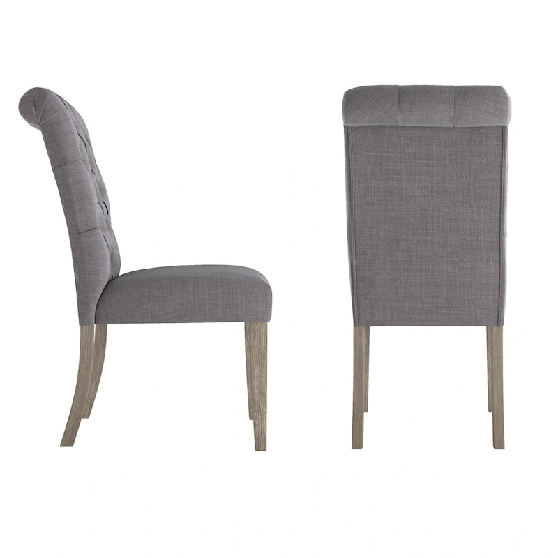 Tufted Rolled-Back Parsons Dining Chairs, Set of 2