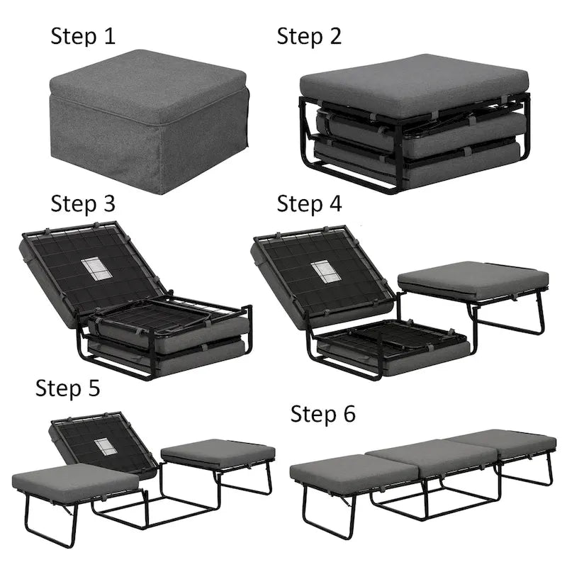 Folding Ottoman Bed and Coffee Table
