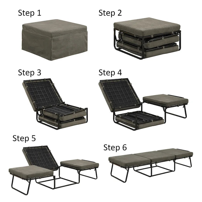 Folding Ottoman Bed and Coffee Table