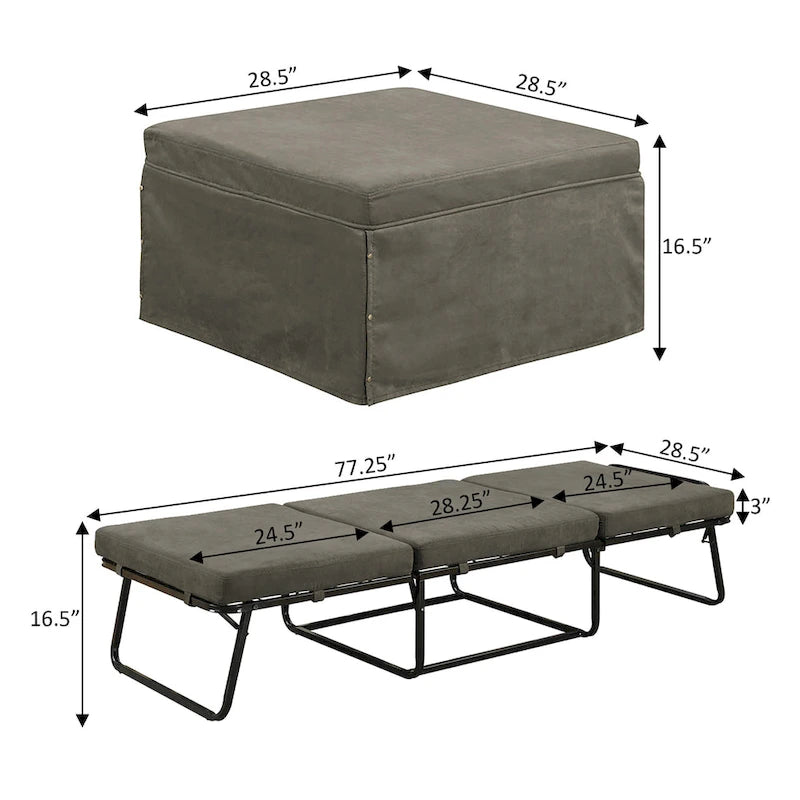 Folding Ottoman Bed and Coffee Table
