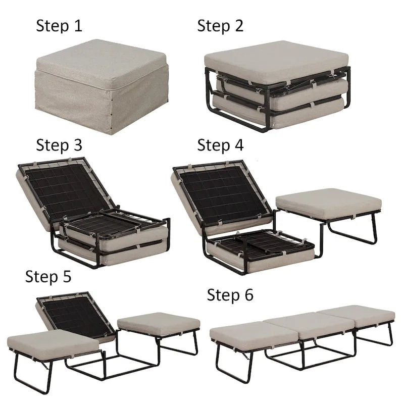 Folding Ottoman Bed and Coffee Table