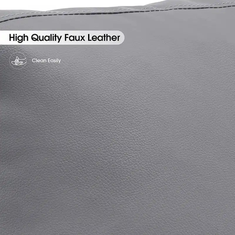 Modern Faux Leather Accent Chair with Wood Armrests