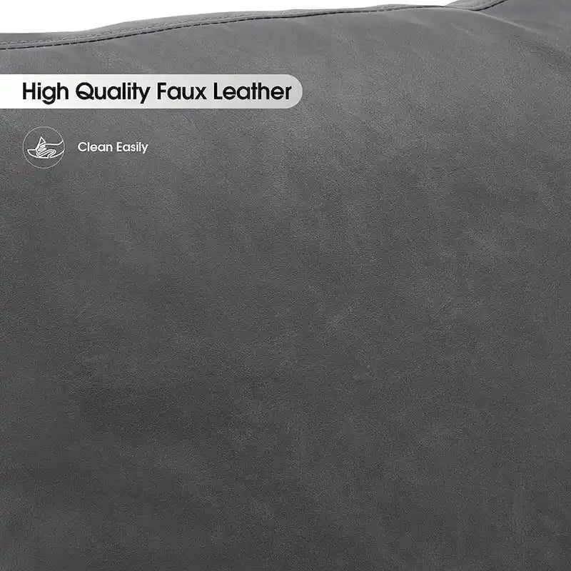 Modern Faux Leather Accent Chair with Wood Armrests