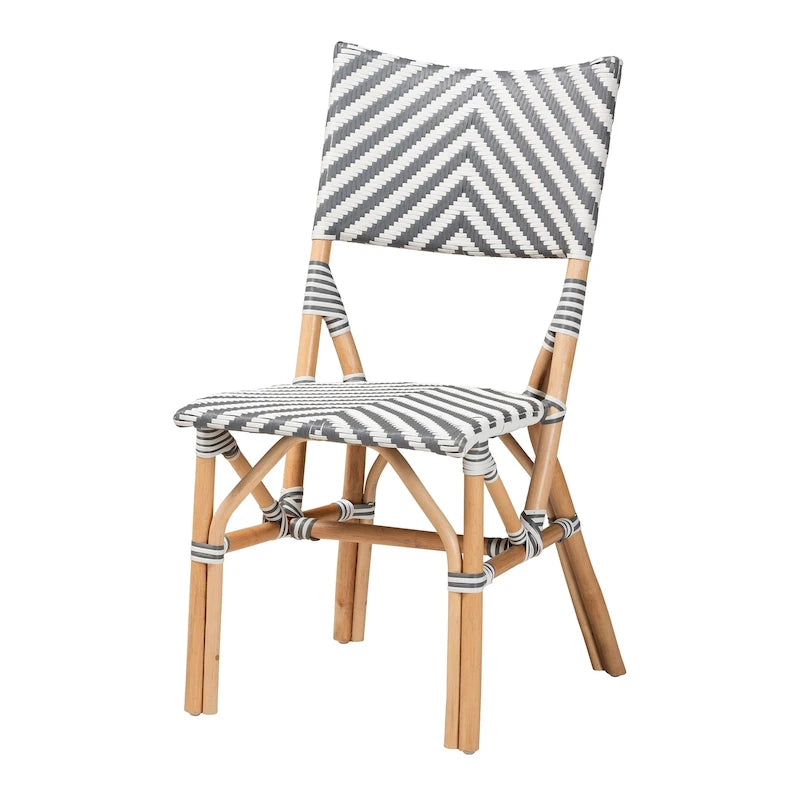 French Bistro-Style Woven Rattan Dining Chair