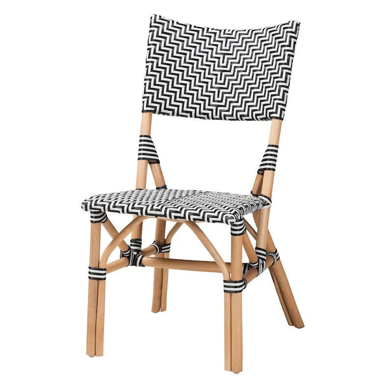 French Bistro-Style Woven Rattan Dining Chair