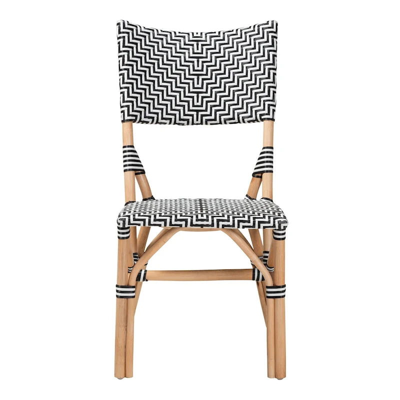French Bistro-Style Woven Rattan Dining Chair
