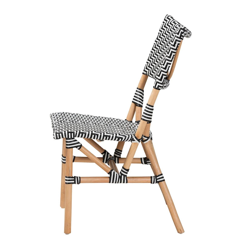 French Bistro-Style Woven Rattan Dining Chair