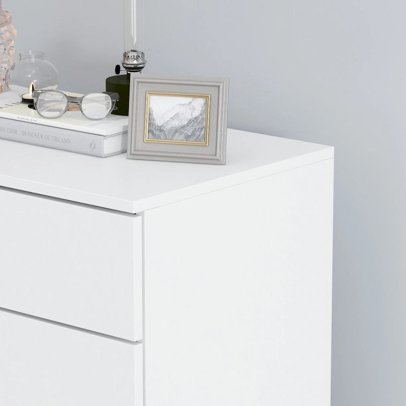 23.6-Inch White and Black 5-Drawer Chest