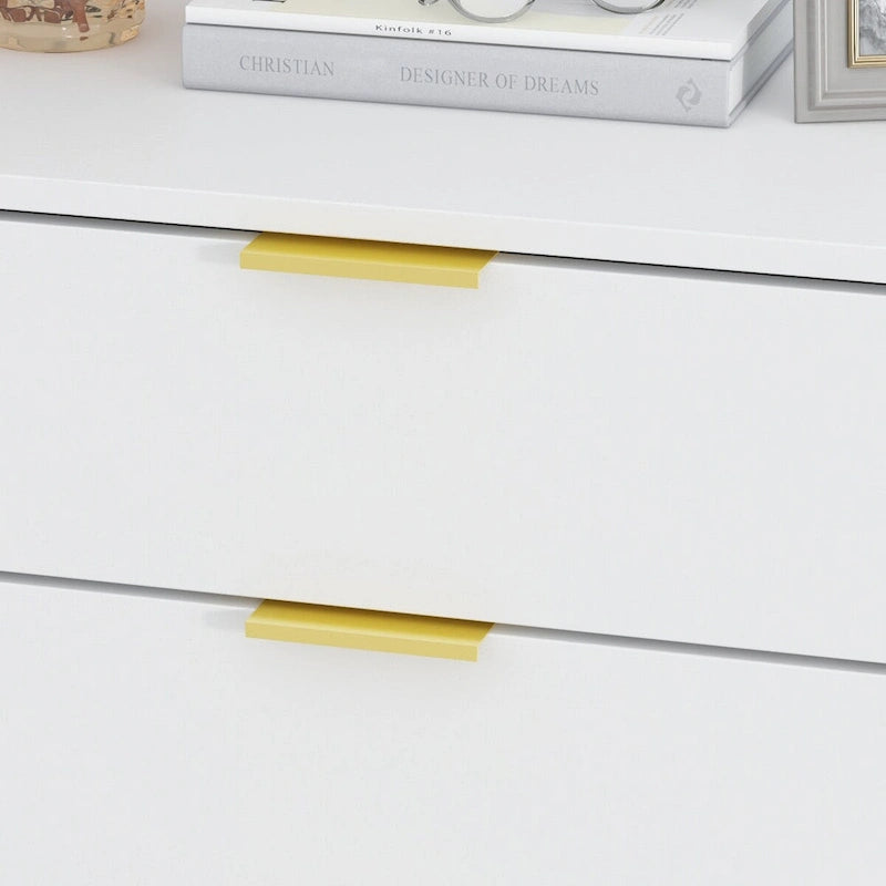 23.6-Inch White and Black 5-Drawer Chest