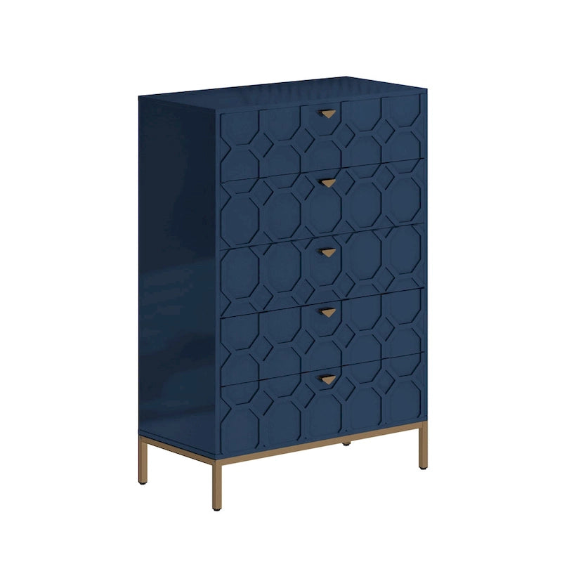 Clihome Wooden 5-Drawer Storage Chest