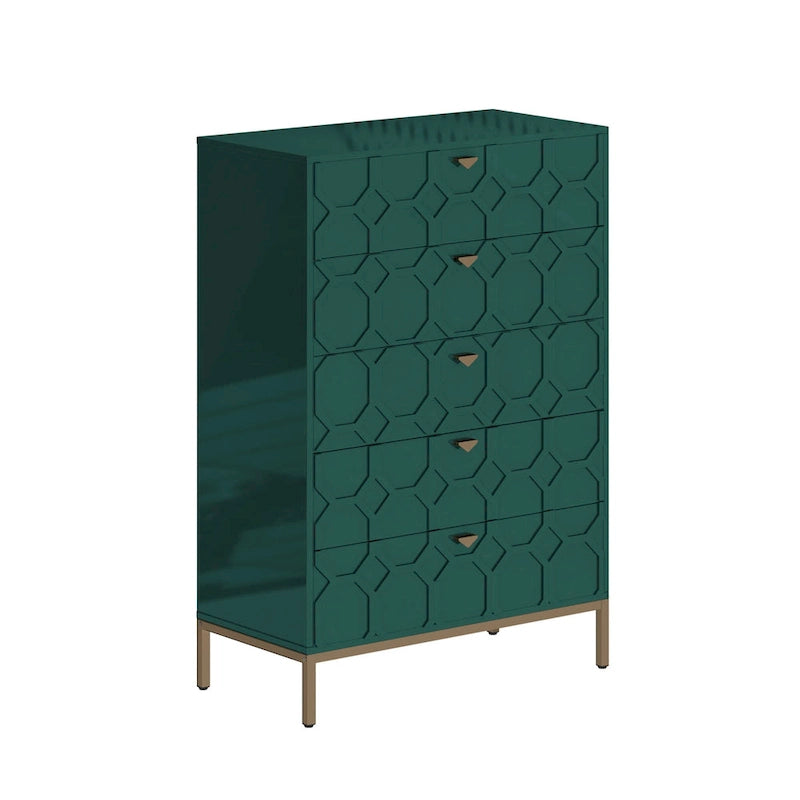Clihome Wooden 5-Drawer Storage Chest