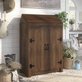 Farmhouse Shoe Cabinet with Adjustable Shelves and Lift-Top Storage