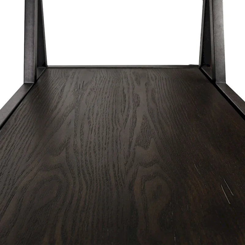 Cobblestone Brown Glass-Top Chairside Table