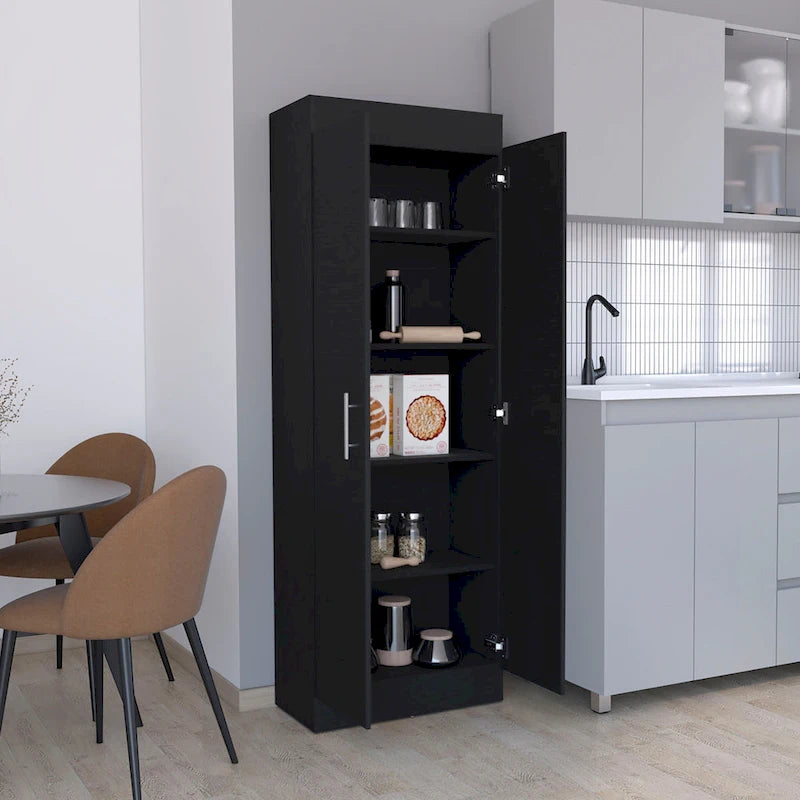 Two-Door Pantry Cabinet with Five Shelves