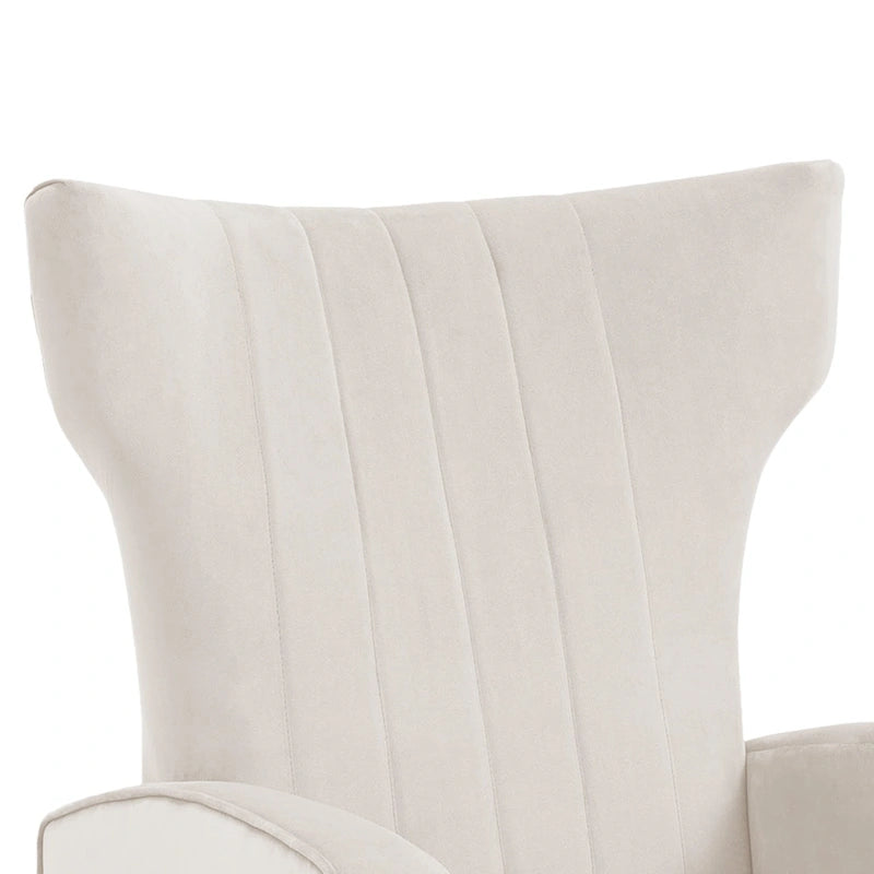 Velvet Wingback Accent Chair with Gold-Tone Legs