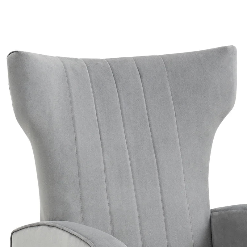 Velvet Wingback Accent Chair with Gold-Tone Legs