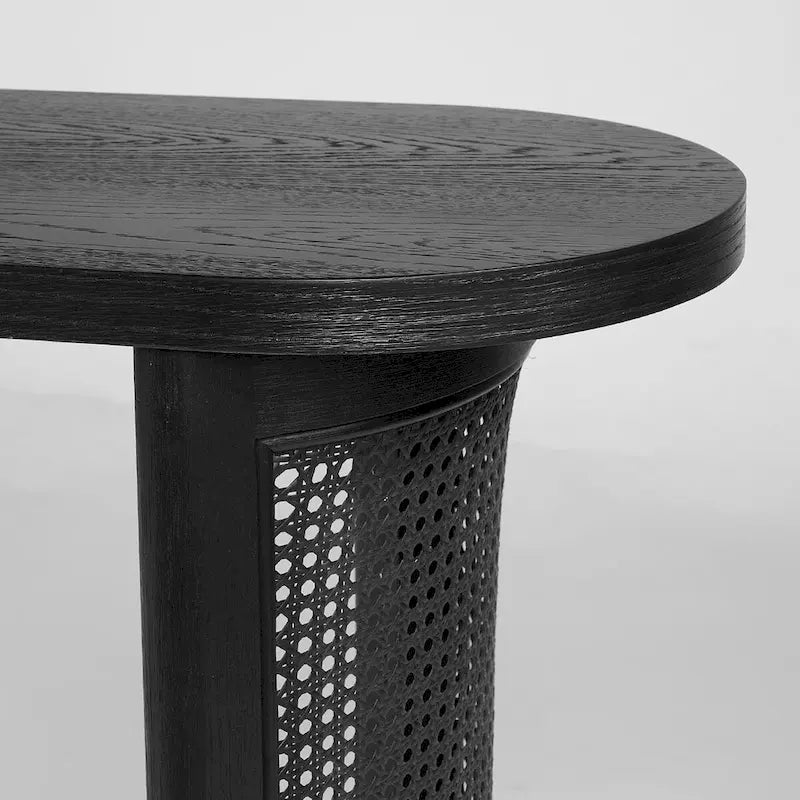 60 Solid Rattan Console Table