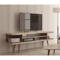 Mid-Century Modern Media Cabinet with Five Open Shelves