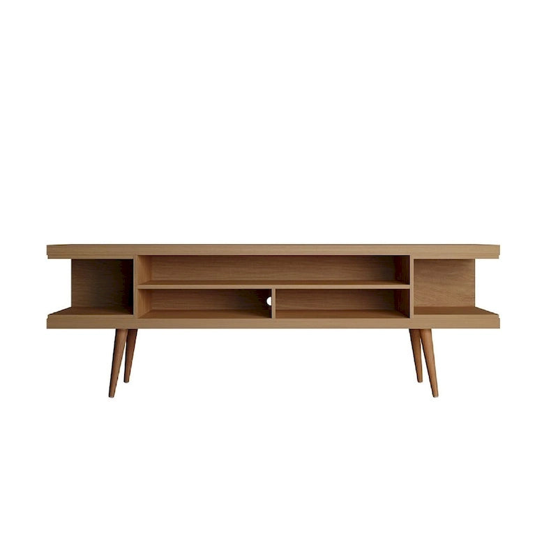 Mid-Century Modern Media Cabinet with Five Open Shelves