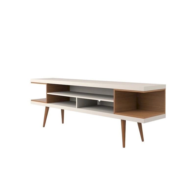 Mid-Century Modern Media Cabinet with Five Open Shelves