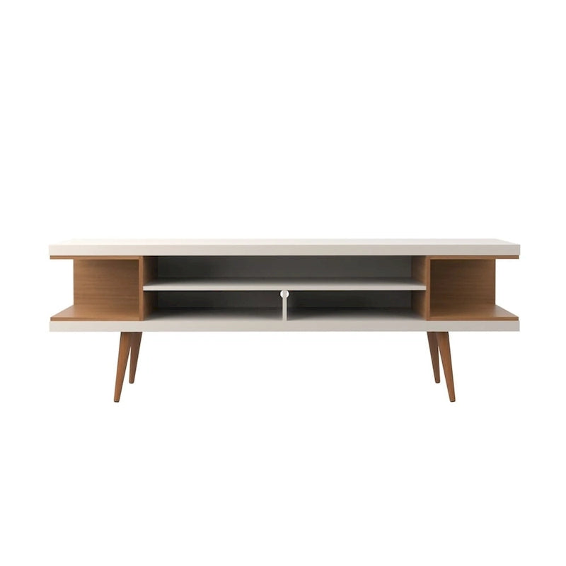Mid-Century Modern Media Cabinet with Five Open Shelves