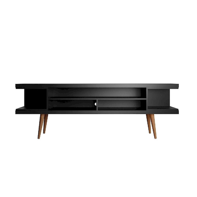 Mid-Century Modern Media Cabinet with Five Open Shelves