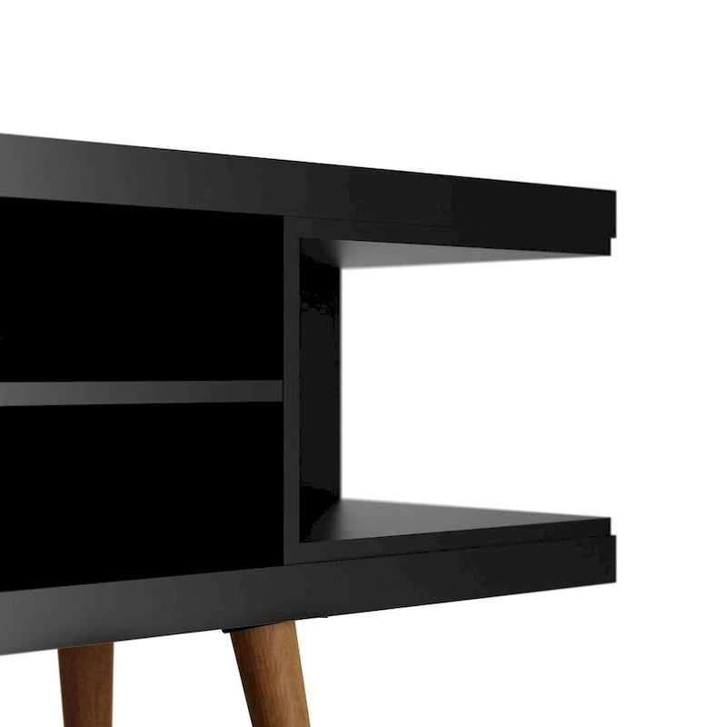 Mid-Century Modern Media Cabinet with Five Open Shelves