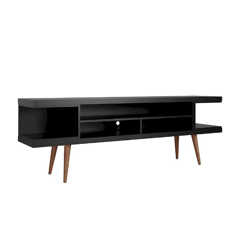 Mid-Century Modern Media Cabinet with Five Open Shelves