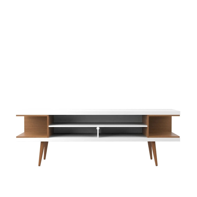 Mid-Century Modern Media Cabinet with Five Open Shelves