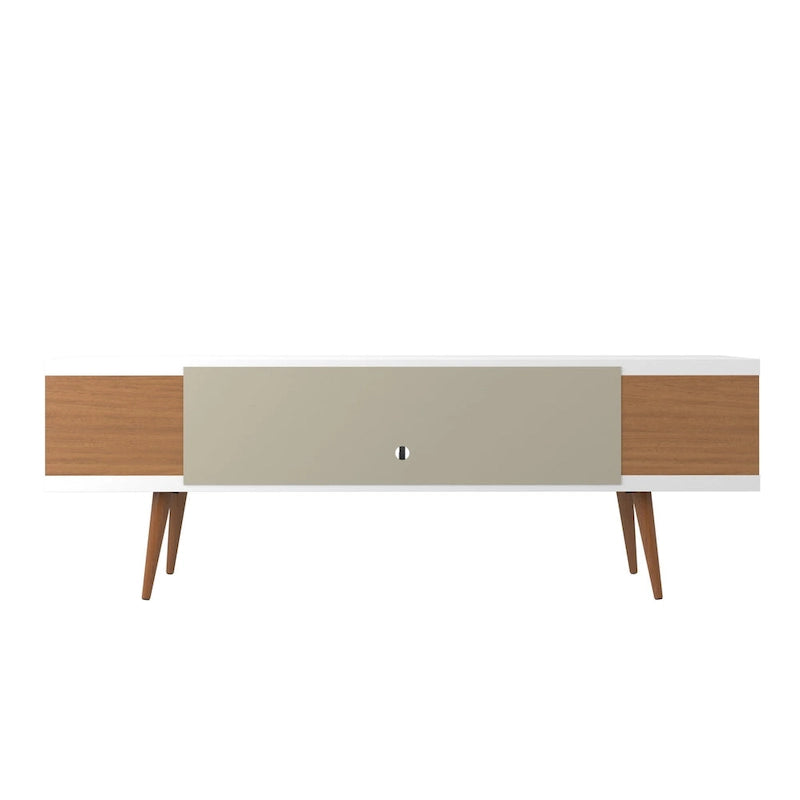 Mid-Century Modern Media Cabinet with Five Open Shelves