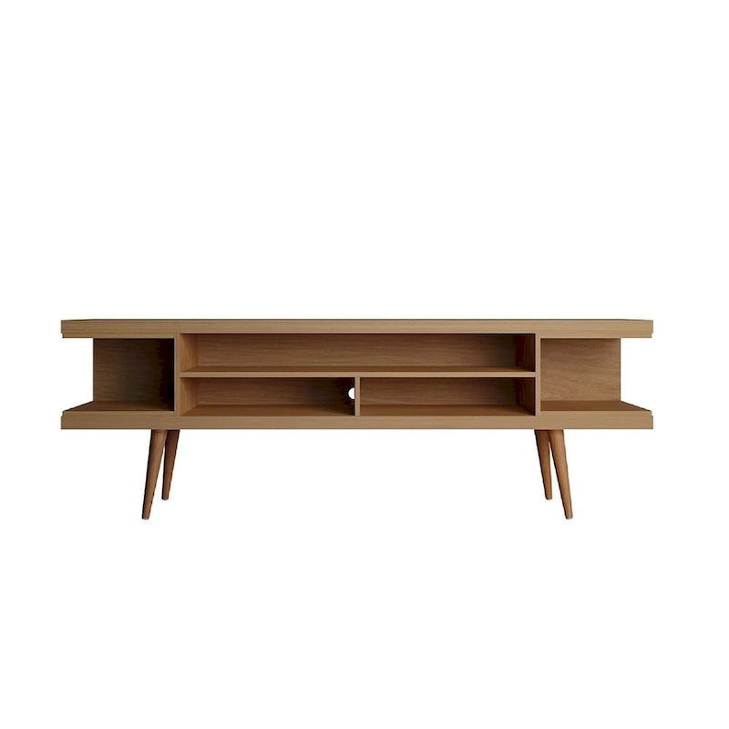 Mid-Century Modern Media Cabinet with Five Open Shelves