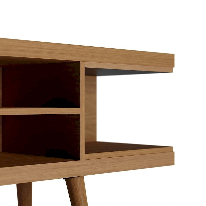 Mid-Century Modern Media Cabinet with Five Open Shelves