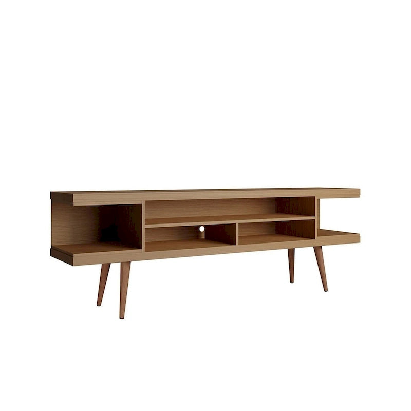 Mid-Century Modern Media Cabinet with Five Open Shelves