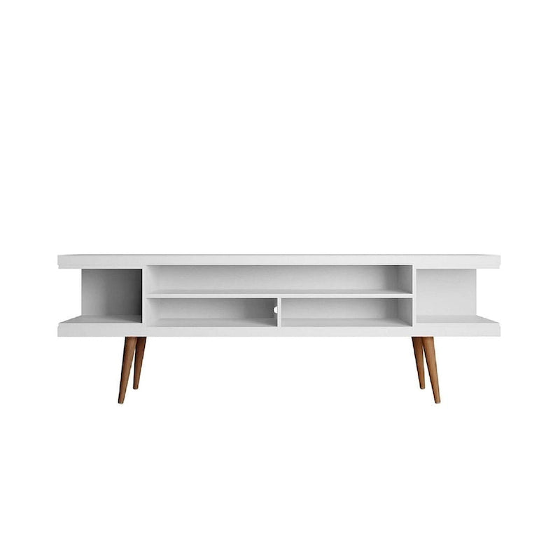 Mid-Century Modern Media Cabinet with Five Open Shelves