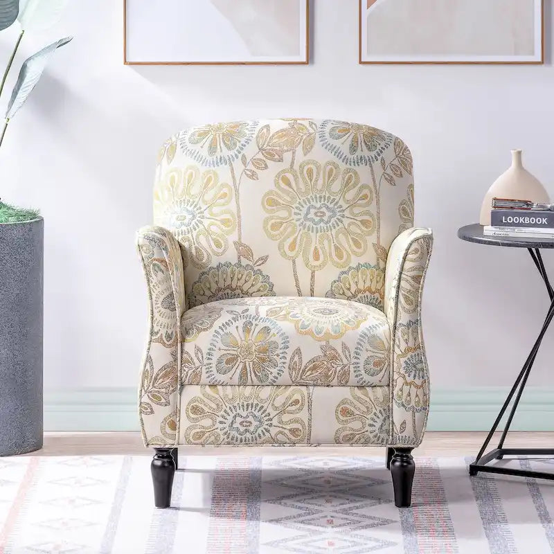 Woven Upholstered Accent Chair with Birch Legs