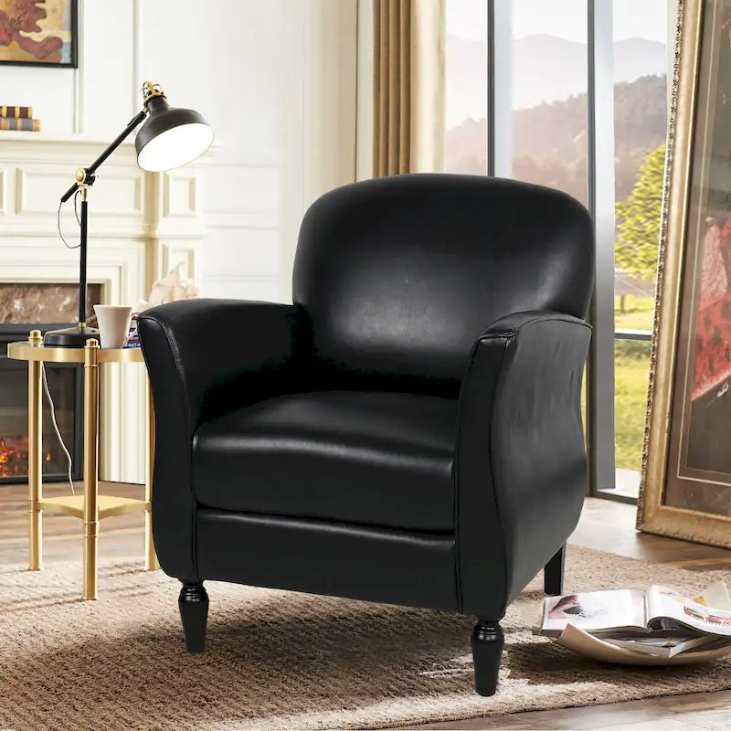Woven Upholstered Accent Chair with Birch Legs