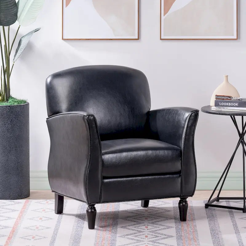 Woven Upholstered Accent Chair with Birch Legs