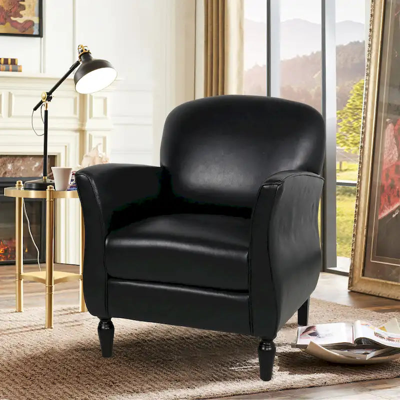 Woven Upholstered Accent Chair with Birch Legs